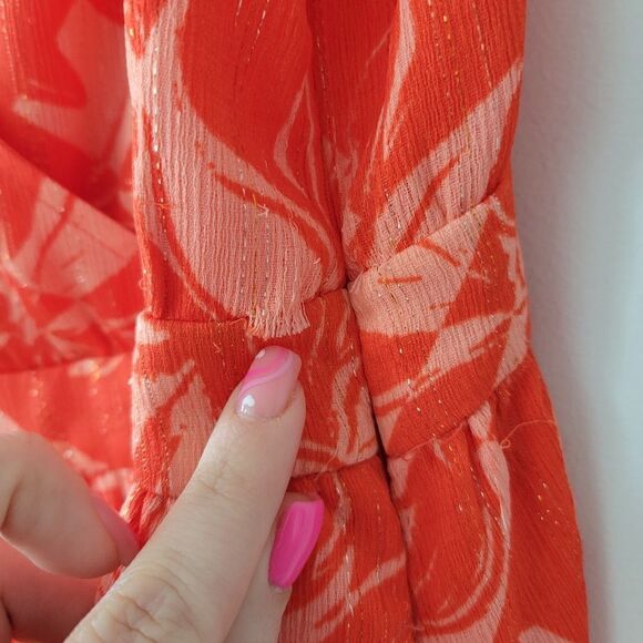 Chelsea28 Floral Wrap Bodice Dress in Orange-Peach NWOT - Picture 8 of 8